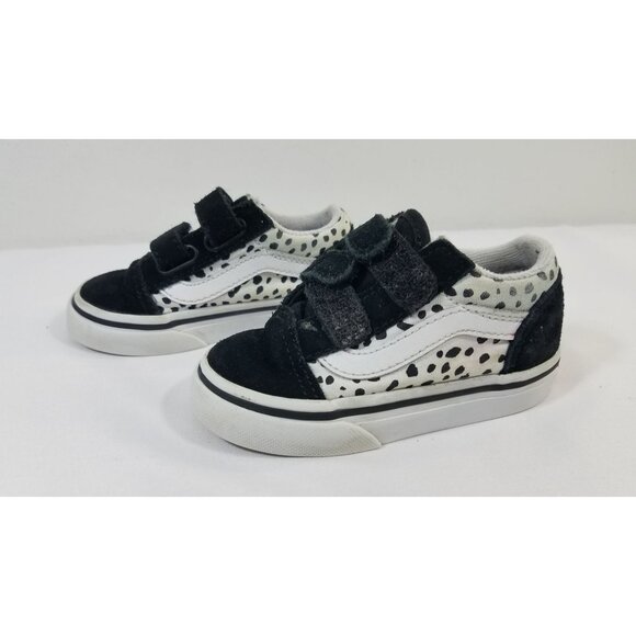 Vans Old Skool Dots Animal Print Sneakers Toddler Size 5 Black & White - Picture 2 of 8